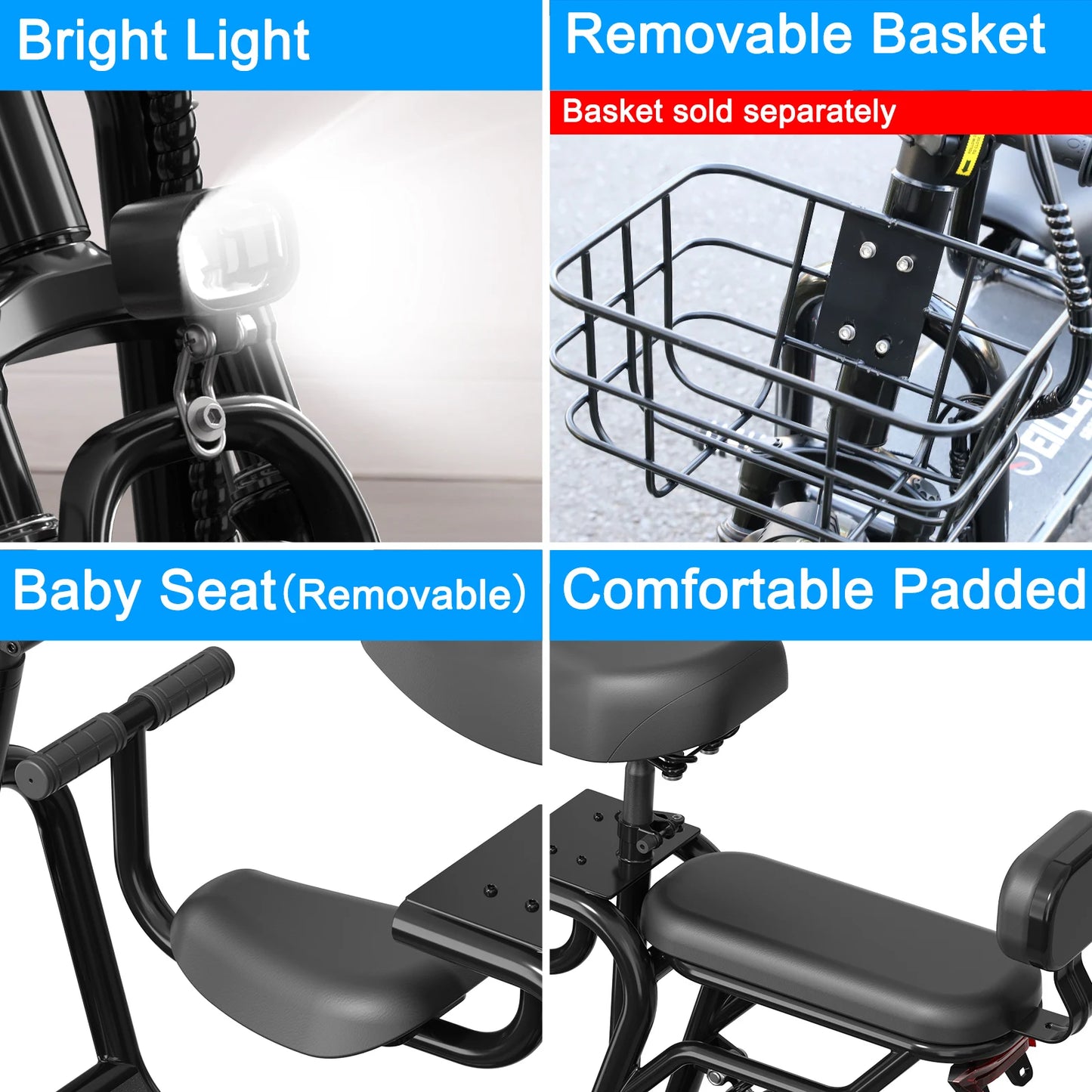 Spacewalk Electric Scooter with Seat for Adult, 48V Electric Scooter for Adults 750W Motor, 20 Mile Range, 18.75MPH, 14" Tires