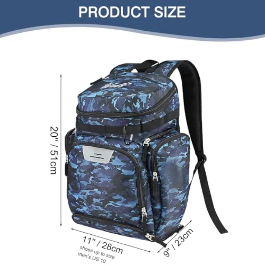 Basketball Bag Backpack with Separate Ball Compartment and Shoes Pocket, Gym Bags for Men, Large Sports Bag for Basketball, Soc