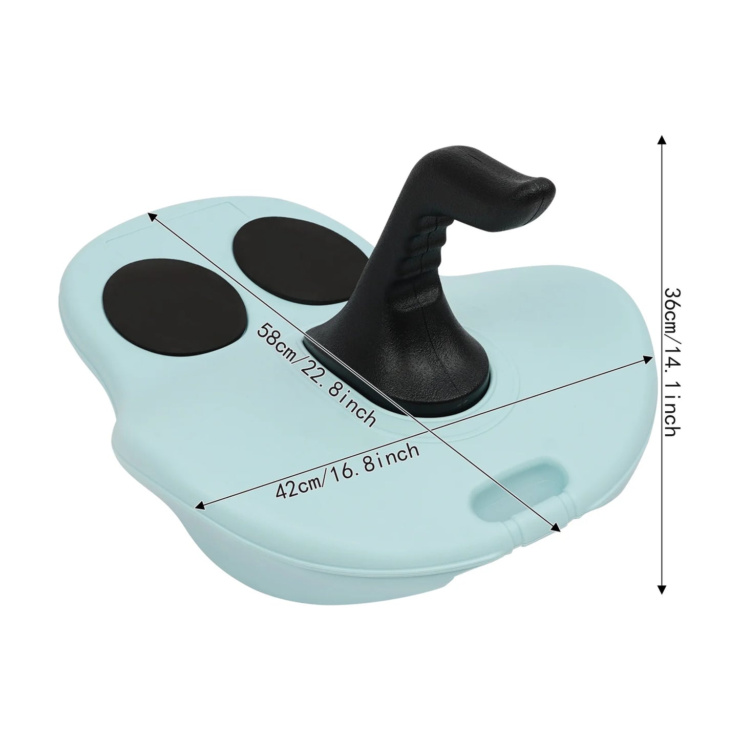Handheld Outdoor Snow Sled Blue PE Blow Molding Thick Base 220.46lbs Max Load Ergonomic Curved Handle PE Blow Molding Ski Board Portable Pull Snow Slider For Snow Slope Ski Resort Family Outdoor
