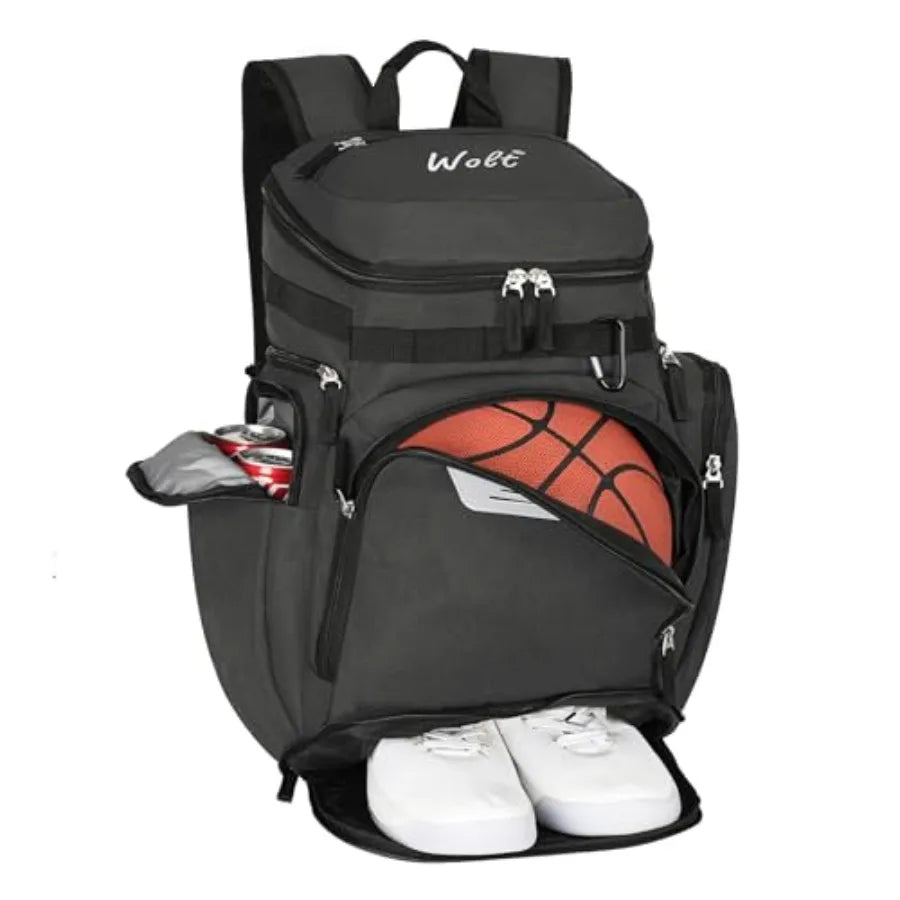 Basketball Bag Backpack with Separate Ball Compartment and Shoes Pocket, Gym Bags for Men, Large Sports Bag for Basketball, Soc