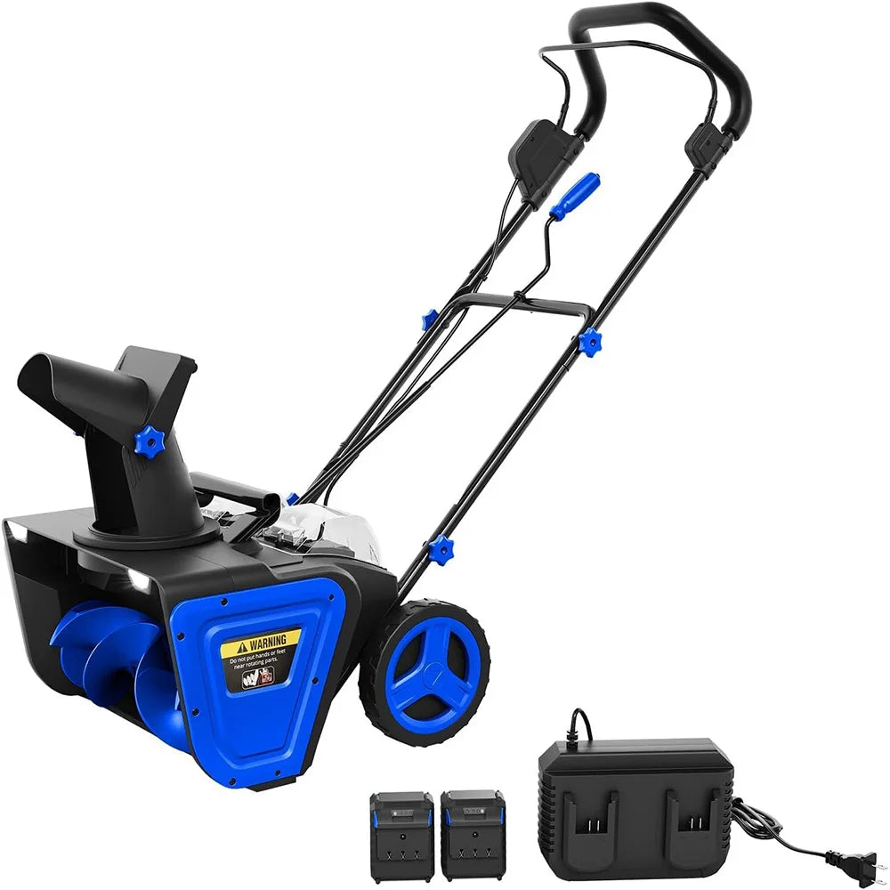 20" Cordless Brushless Snow Blower 2*20V 4.0Ah Batteries 25FT Throw 180° Rotating Chute Dual LED Lights Snow Removal Tool
