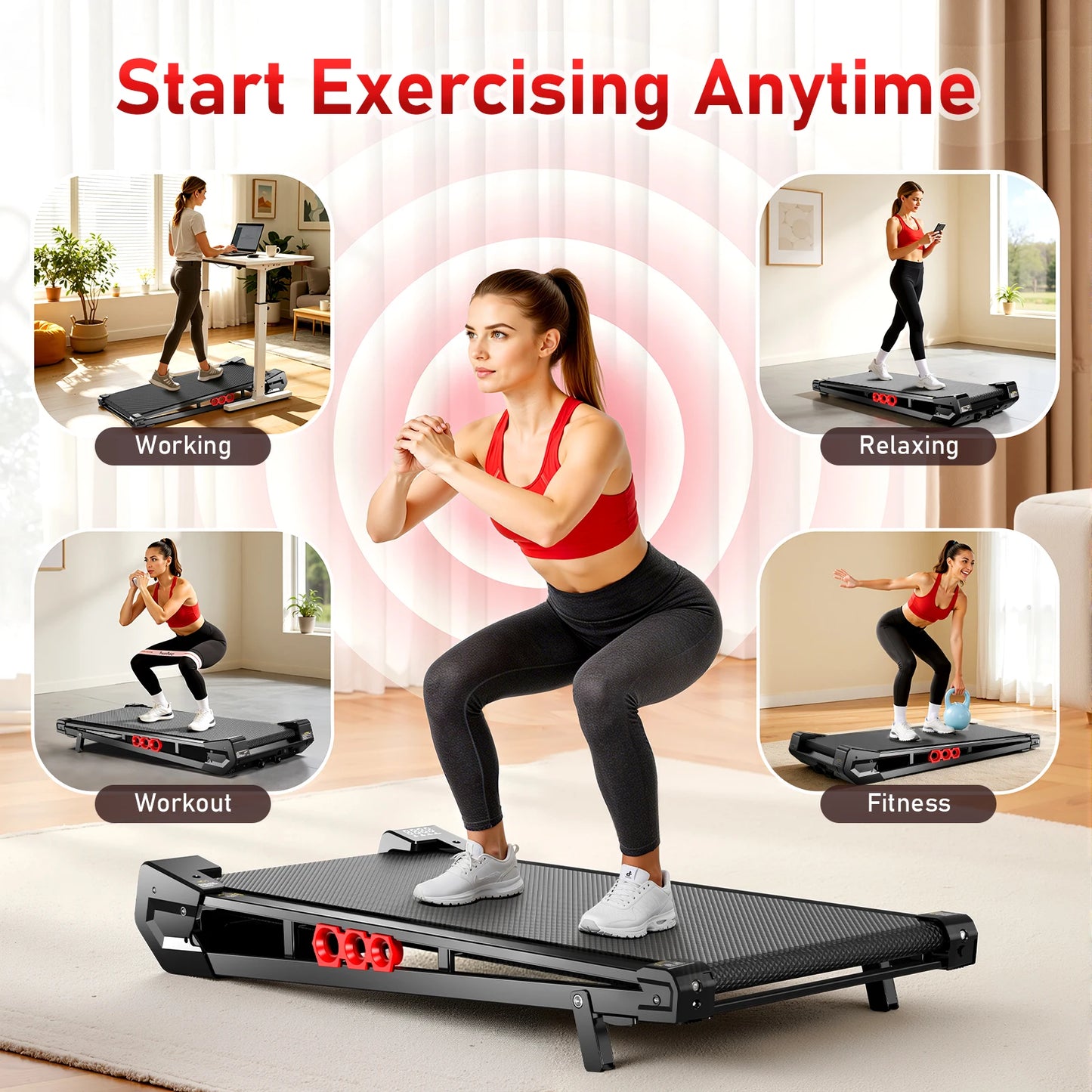 AKLUER Under Desk Vibration Walking Pad - 3 in 1 Vibration Plate Treadmill with Remote Control, Quiet Brushless with 5% Manual Incline, Portable for Home Office