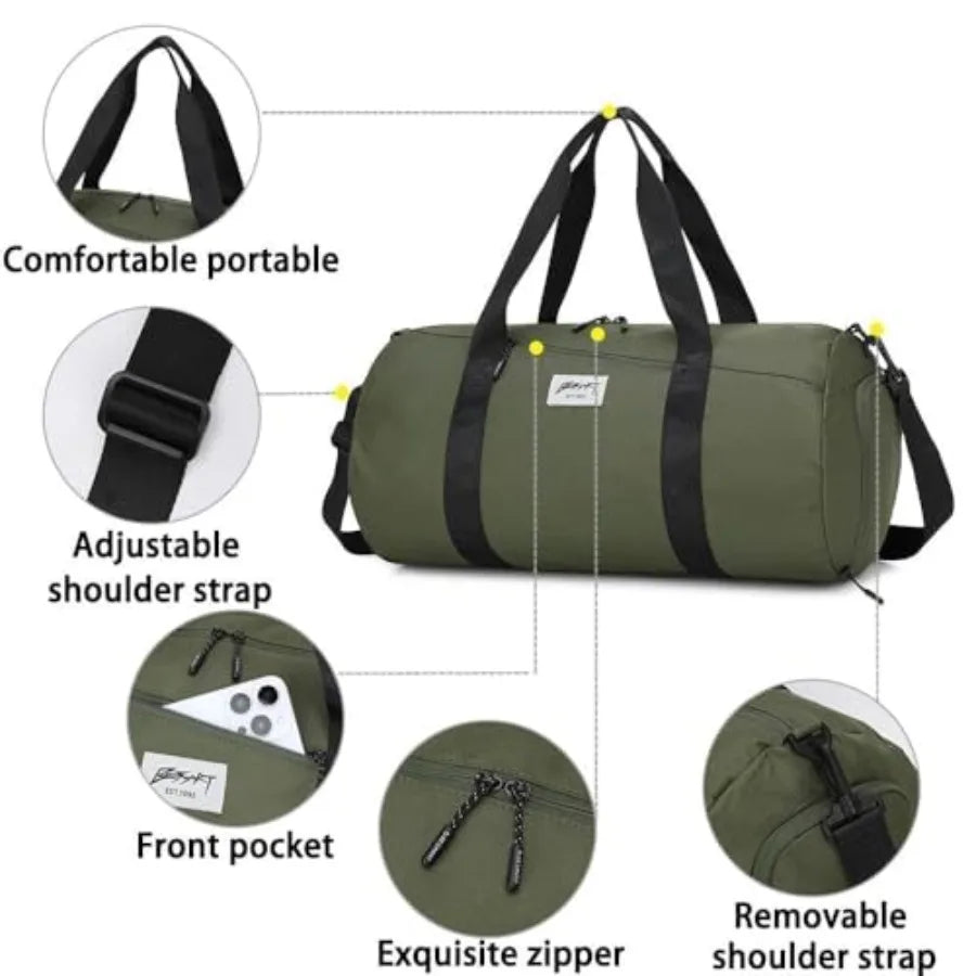 Gym Bags for Men with Side Pocket 38L Large Sports Gym Duffle Bag Adjustable StrapandShoe Compartment, Waterproof, Spacious, Du