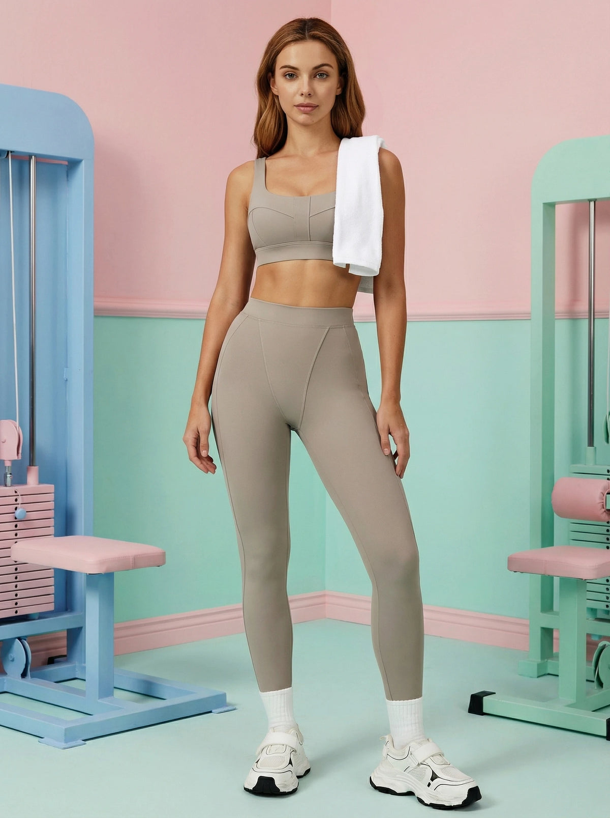 Airila 2-Piece Yoga Set Sports Bra and Leggings Pilates Gym High-Waisted Sports Casual Pants Butt-Lifting Running Shapewear Pants
