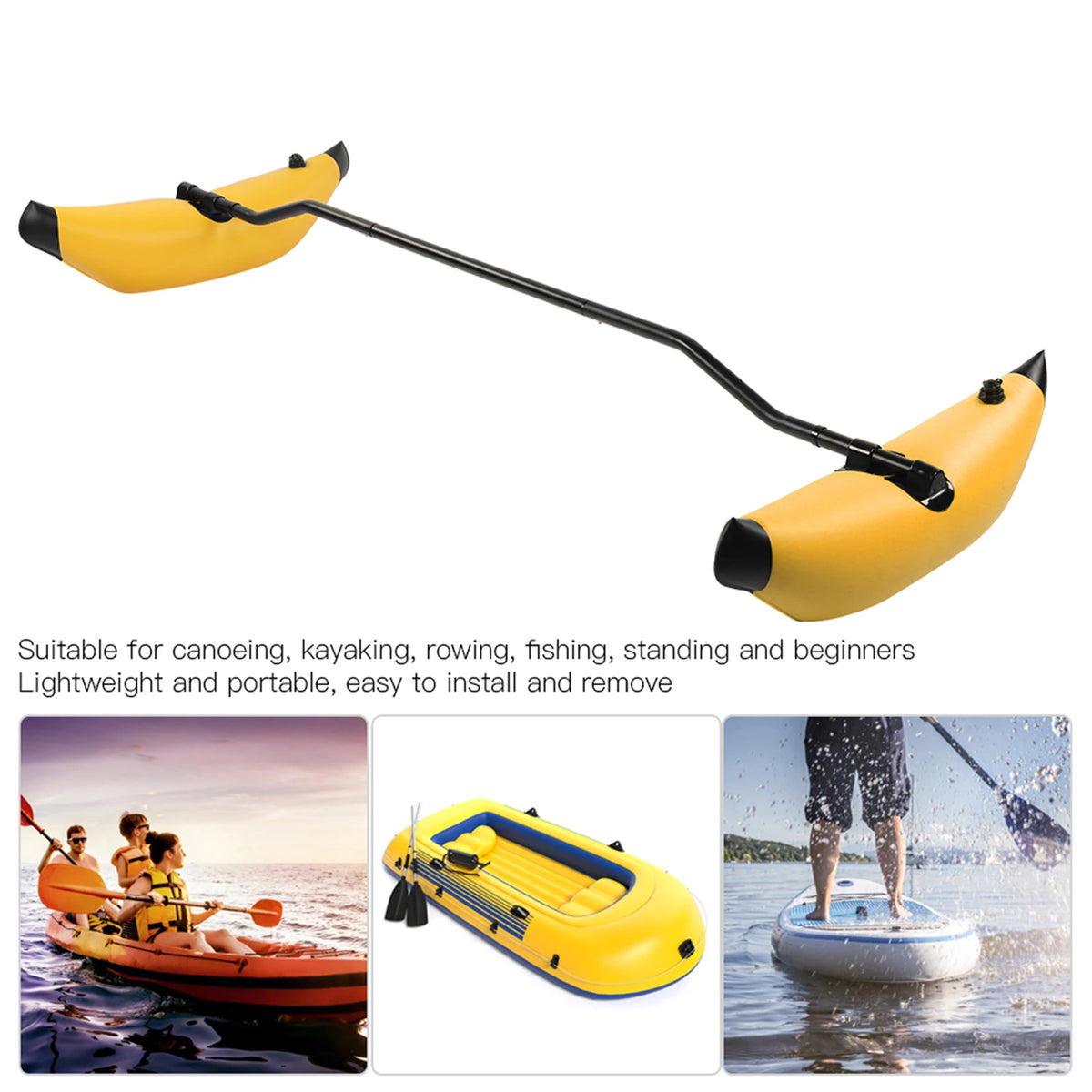 Kayak Outrigger Stabilizer Inflatable Kayak Stabilizer PVC Canoe Outrigger Kit Floating Balancing Canoe Boat Accessory