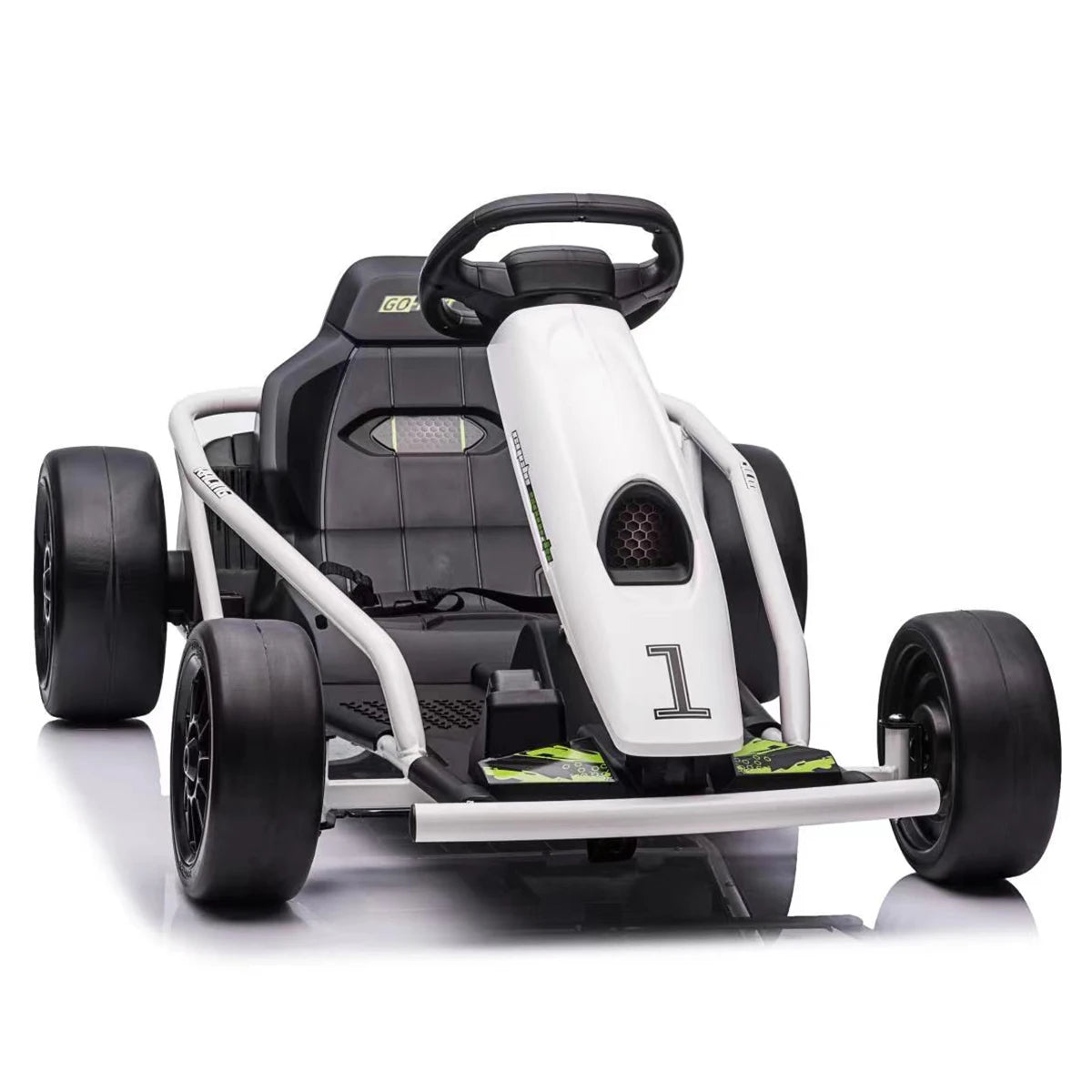 24V Electric Go Kart Drift Car for Kids 8-12, Ride On Racing Toy with Dual 300W Motors/8 MPH High Speed/Music, Outdoor Fun Gift