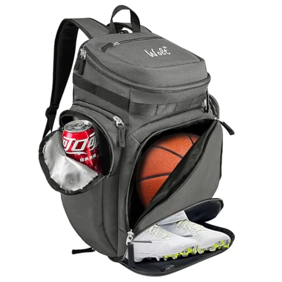 Basketball Bag Backpack with Separate Ball Compartment and Shoes Pocket, Gym Bags for Men, Large Sports Bag for Basketball, Soc