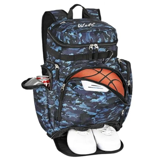 Basketball Bag Backpack with Separate Ball Compartment and Shoes Pocket, Gym Bags for Men, Large Sports Bag for Basketball, Soc