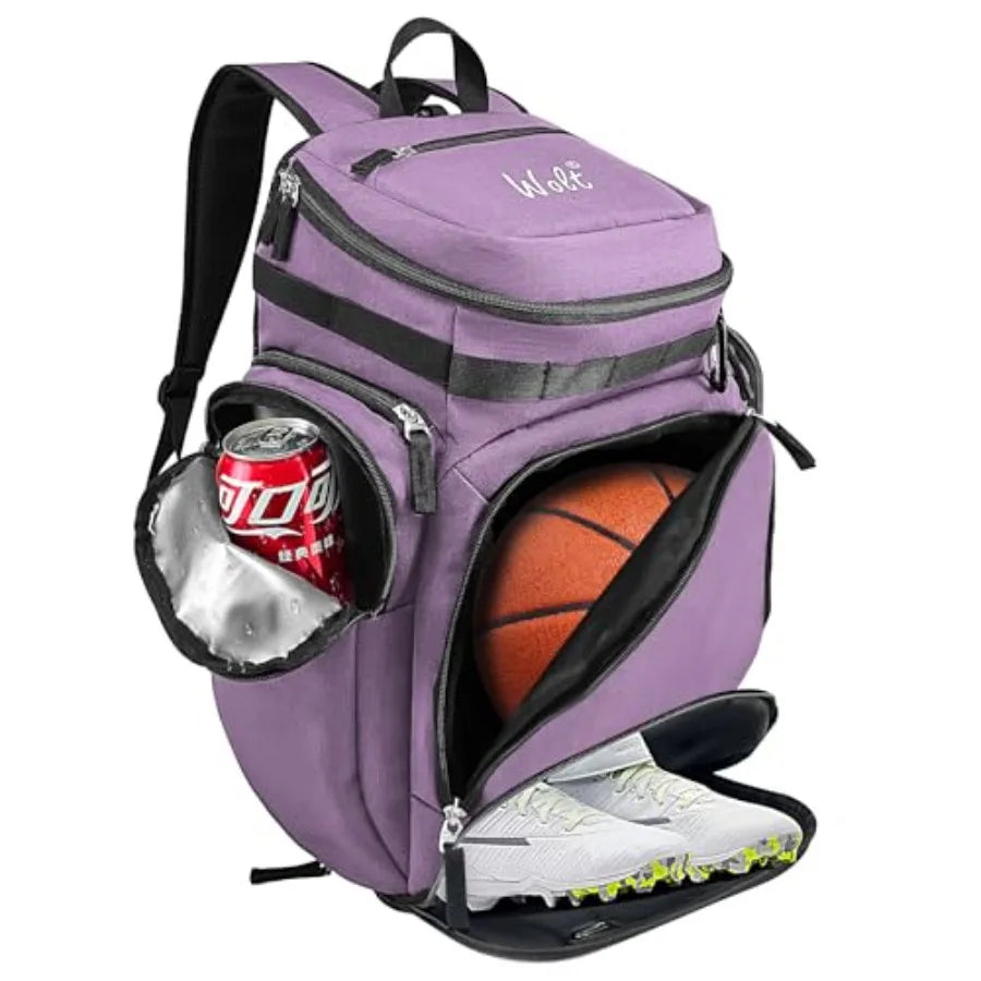 Basketball Bag Backpack with Separate Ball Compartment and Shoes Pocket, Gym Bags for Men, Large Sports Bag for Basketball, Soc