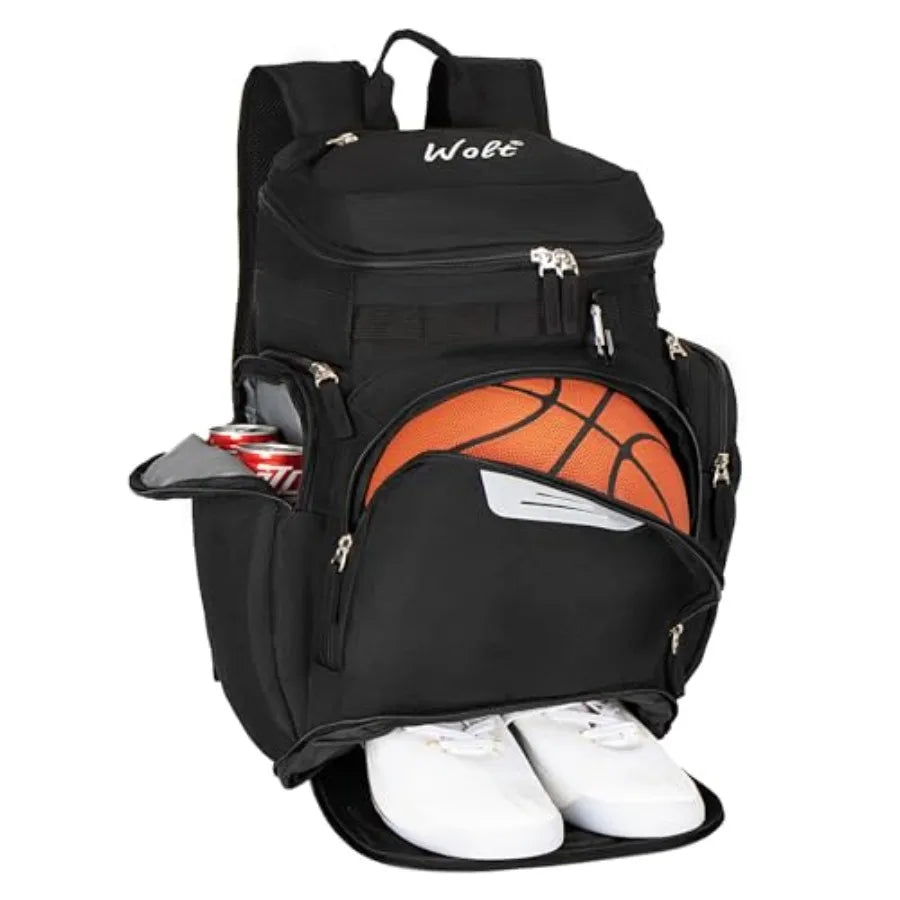 Basketball Bag Backpack with Separate Ball Compartment and Shoes Pocket, Gym Bags for Men, Large Sports Bag for Basketball, Soc