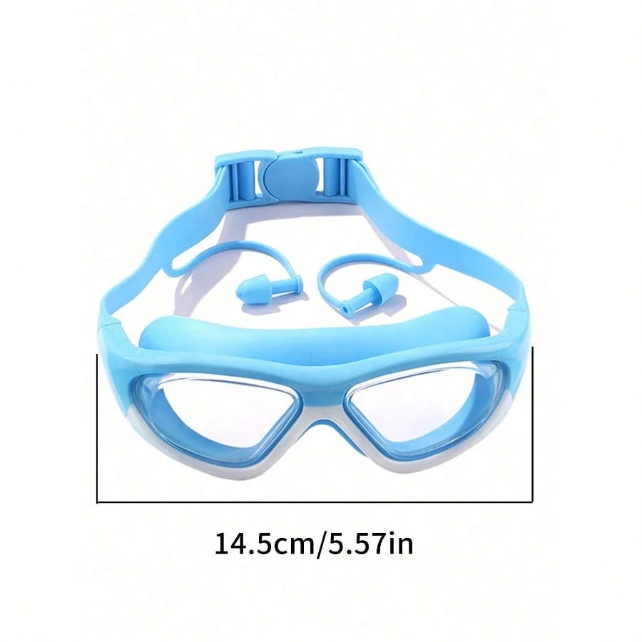 Oversized Swimming Goggles, Anti-Fog Anti-Water Silicone Swim Glasses With Ear Plugs, Suitable For Swimming Training And Leisure, Holiday Gift, Beach Essentials, Beach Accessories, Pool Float