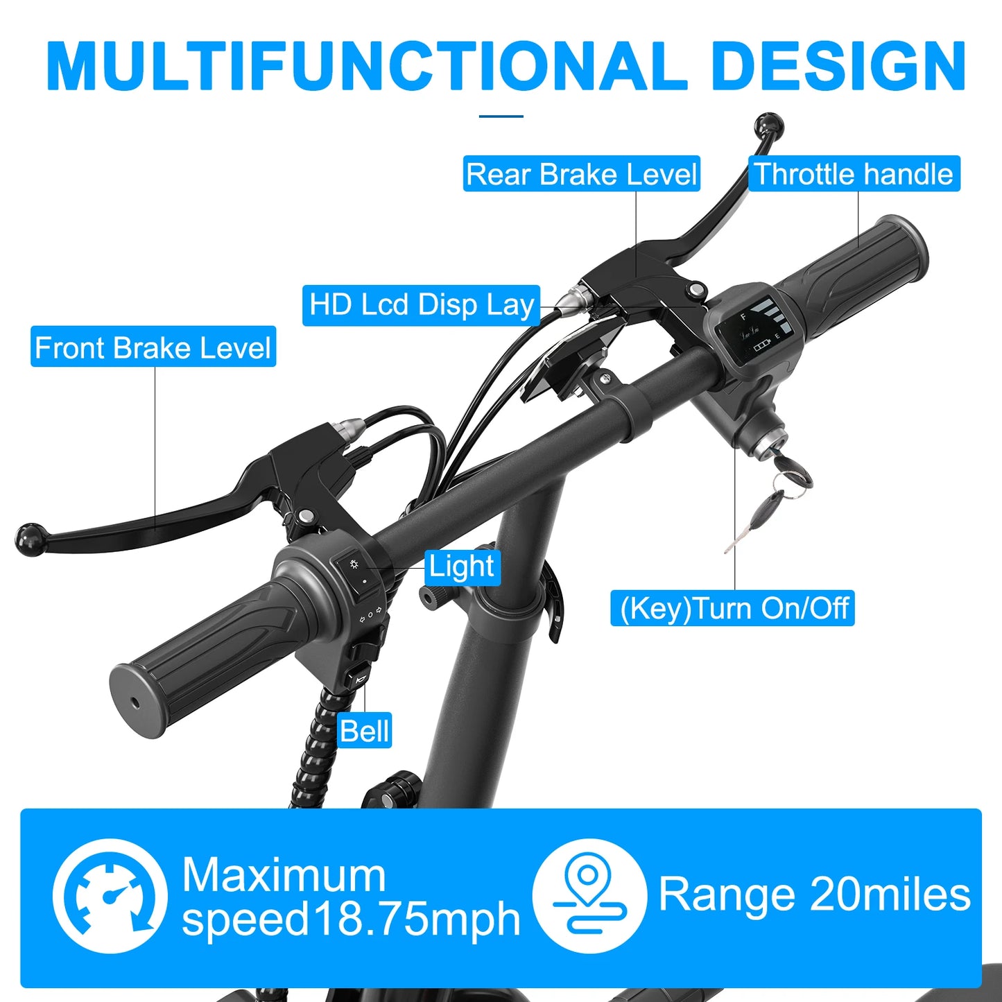 Spacewalk Electric Scooter with Seat for Adult, 48V Electric Scooter for Adults 750W Motor, 20 Mile Range, 18.75MPH, 14" Tires