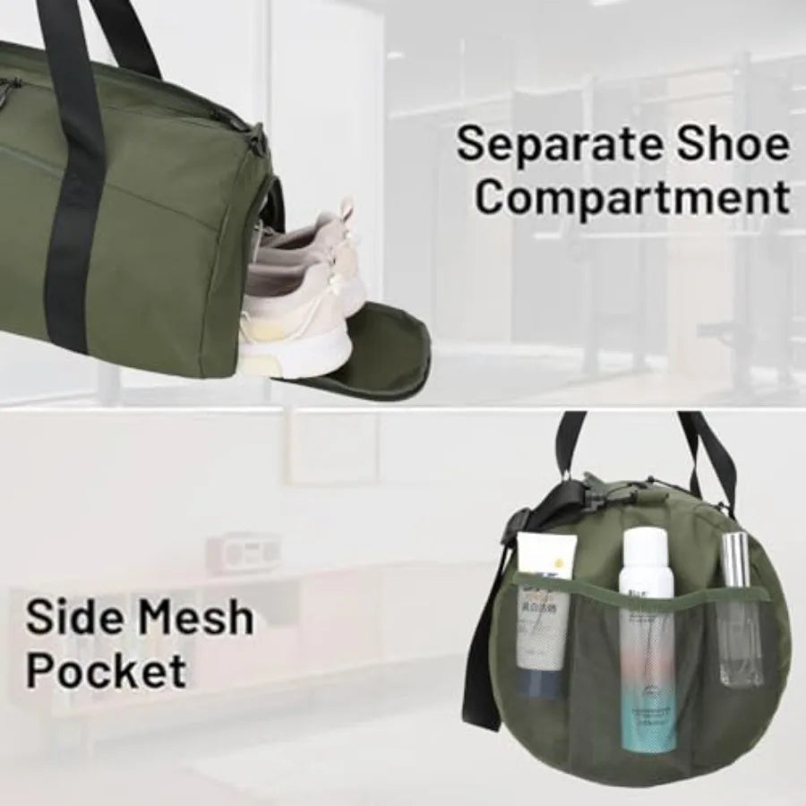Gym Bags for Men with Side Pocket 38L Large Sports Gym Duffle Bag Adjustable StrapandShoe Compartment, Waterproof, Spacious, Du