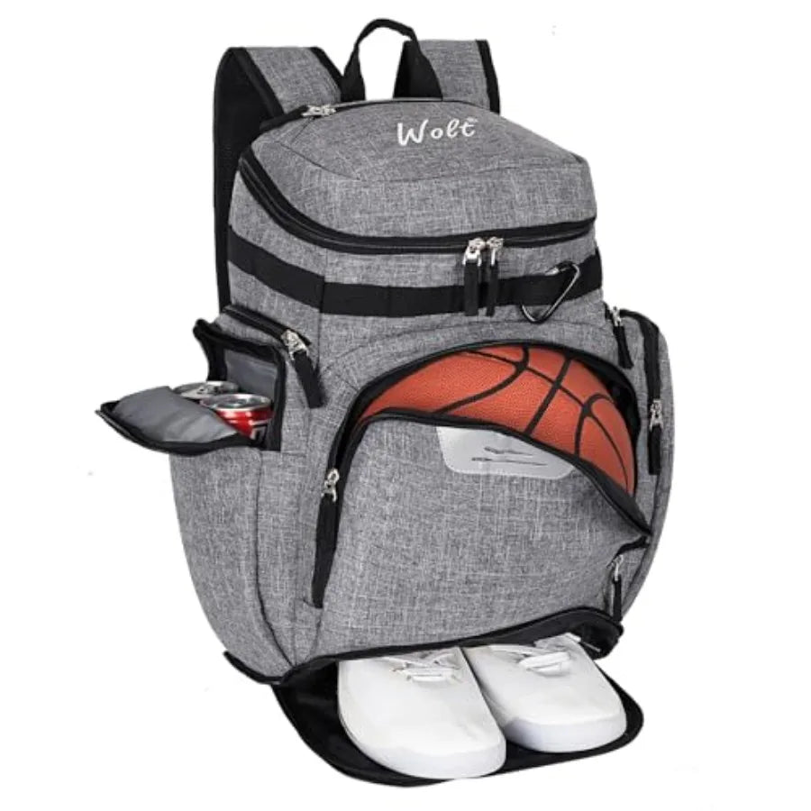 Basketball Bag Backpack with Separate Ball Compartment and Shoes Pocket, Gym Bags for Men, Large Sports Bag for Basketball, Soc