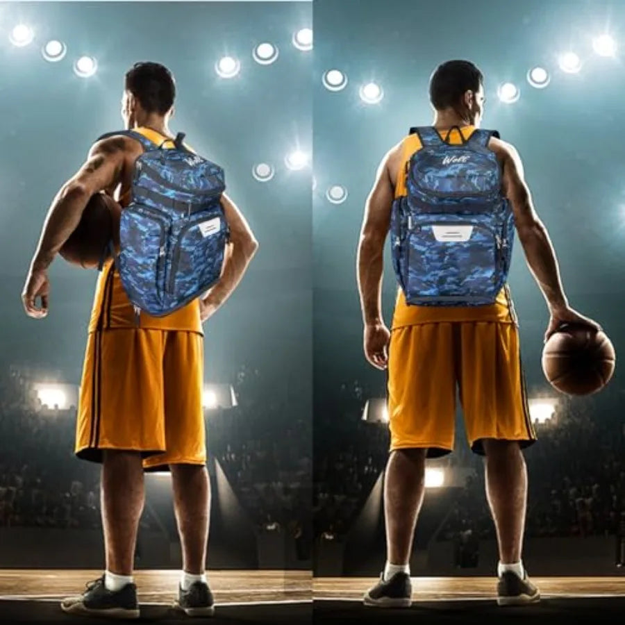Basketball Bag Backpack with Separate Ball Compartment and Shoes Pocket, Gym Bags for Men, Large Sports Bag for Basketball, Soc