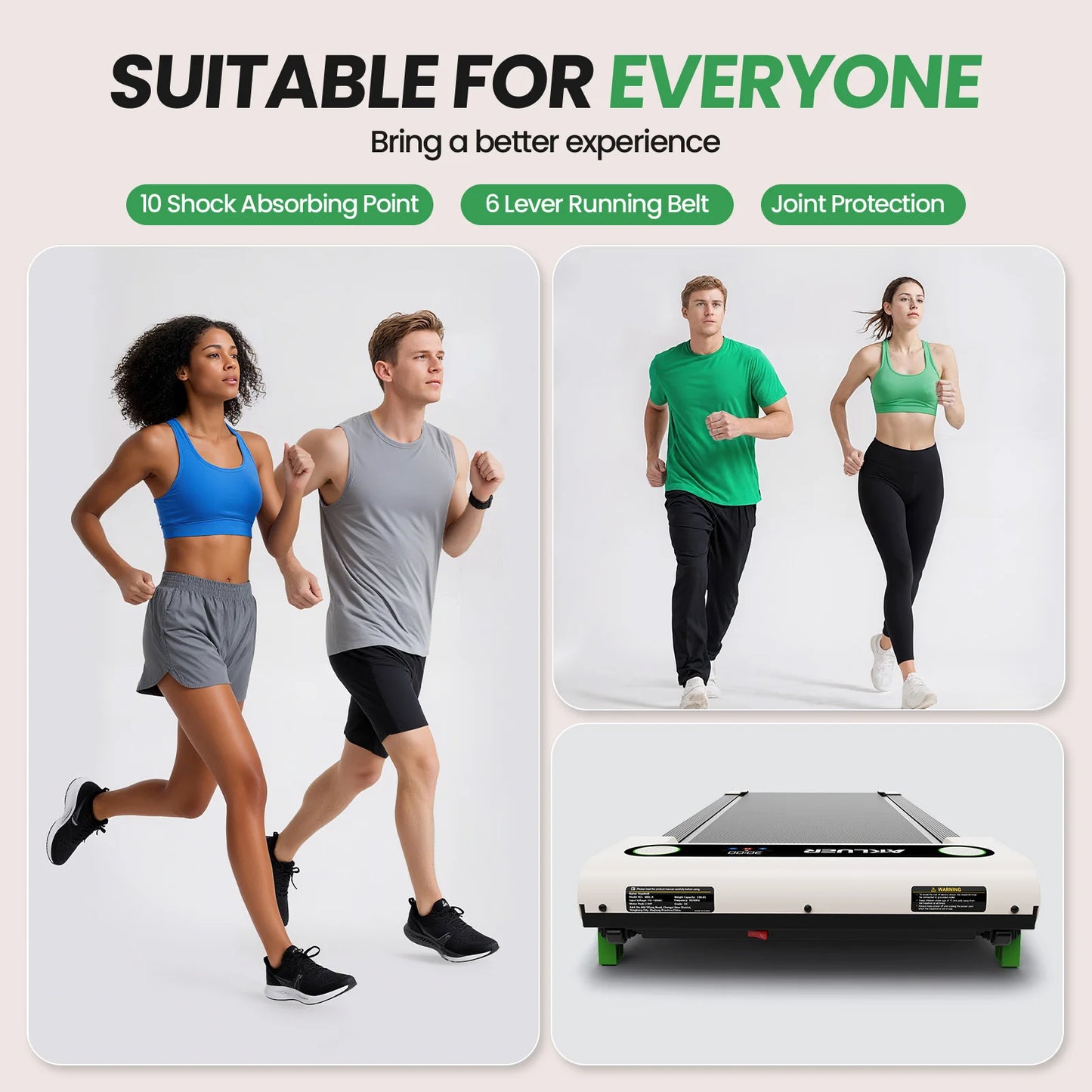 Akluer Walking Pad Treadmill with Incline, 2.5HP Quiet Brushless Motor Under Desk Treadmill, 330LBS Capacity Portable Walking Machine with LED Display Remote Control, 5% Incline Foldable Treadmill for Home Office Fitness