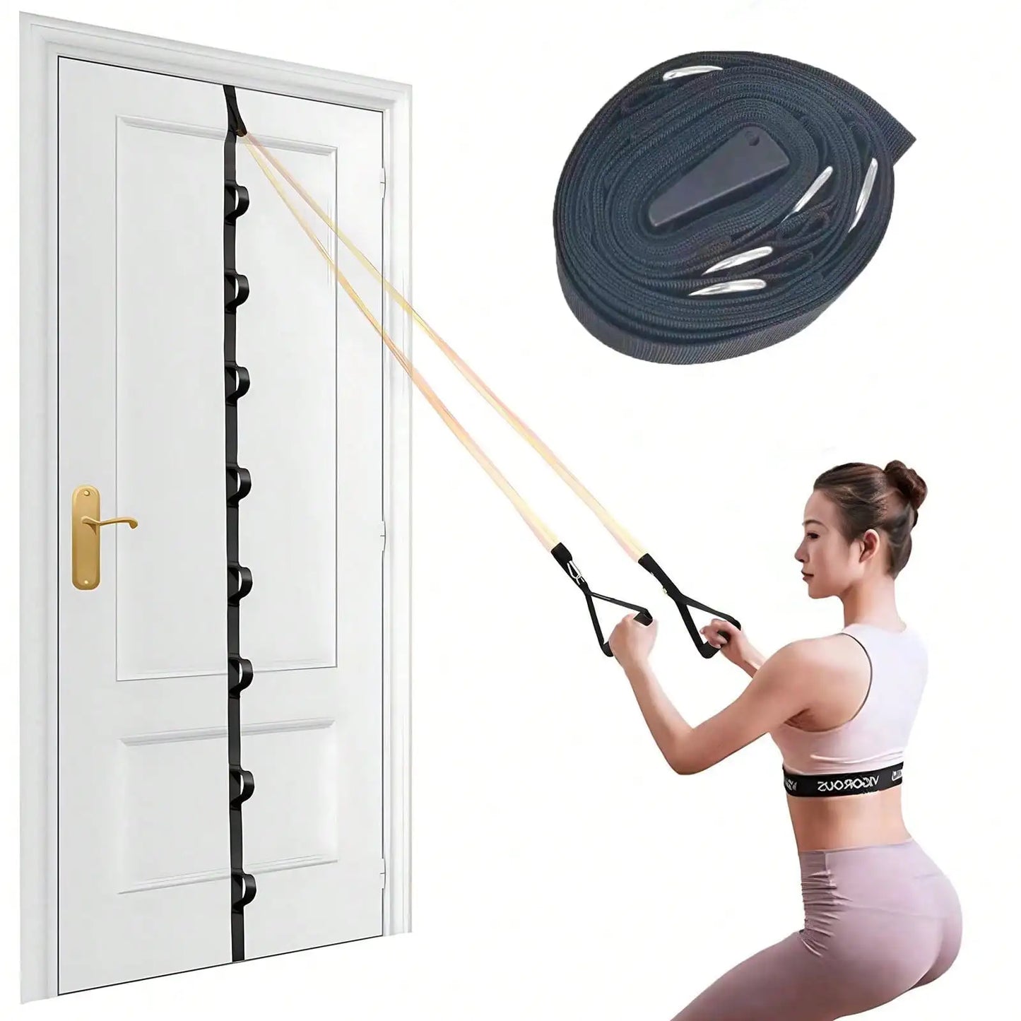 Door Resistance Band, No Drilling Or Installation Required, Home Gym Equipment Fitness Accessory, Portable Workout Equipment