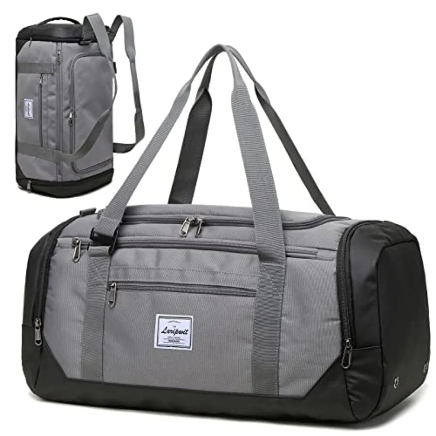Travel Duffle Bag for men 40L Medium Sports Gym Bag with Wet Pocket and Shoes Compartment Weekender Overnight Backpack for Trav