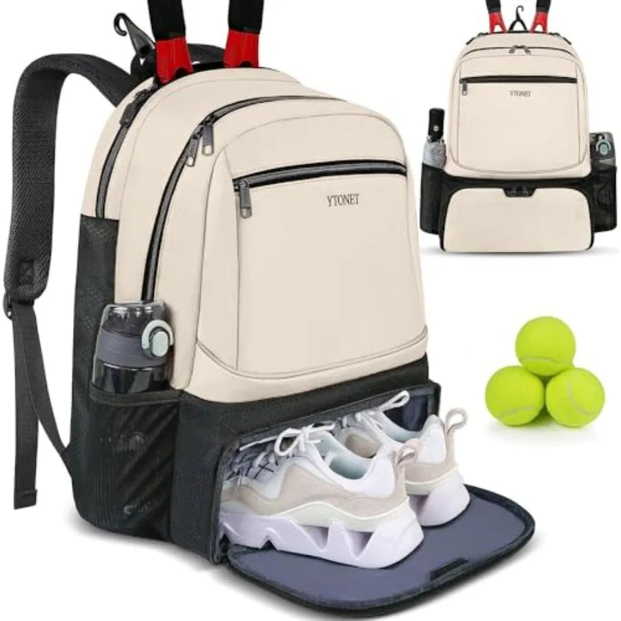 Tennis Bag Tennis Backpack for Women Men 2 Rackets with Insulated Pocket Ventilated Shoe Compartment