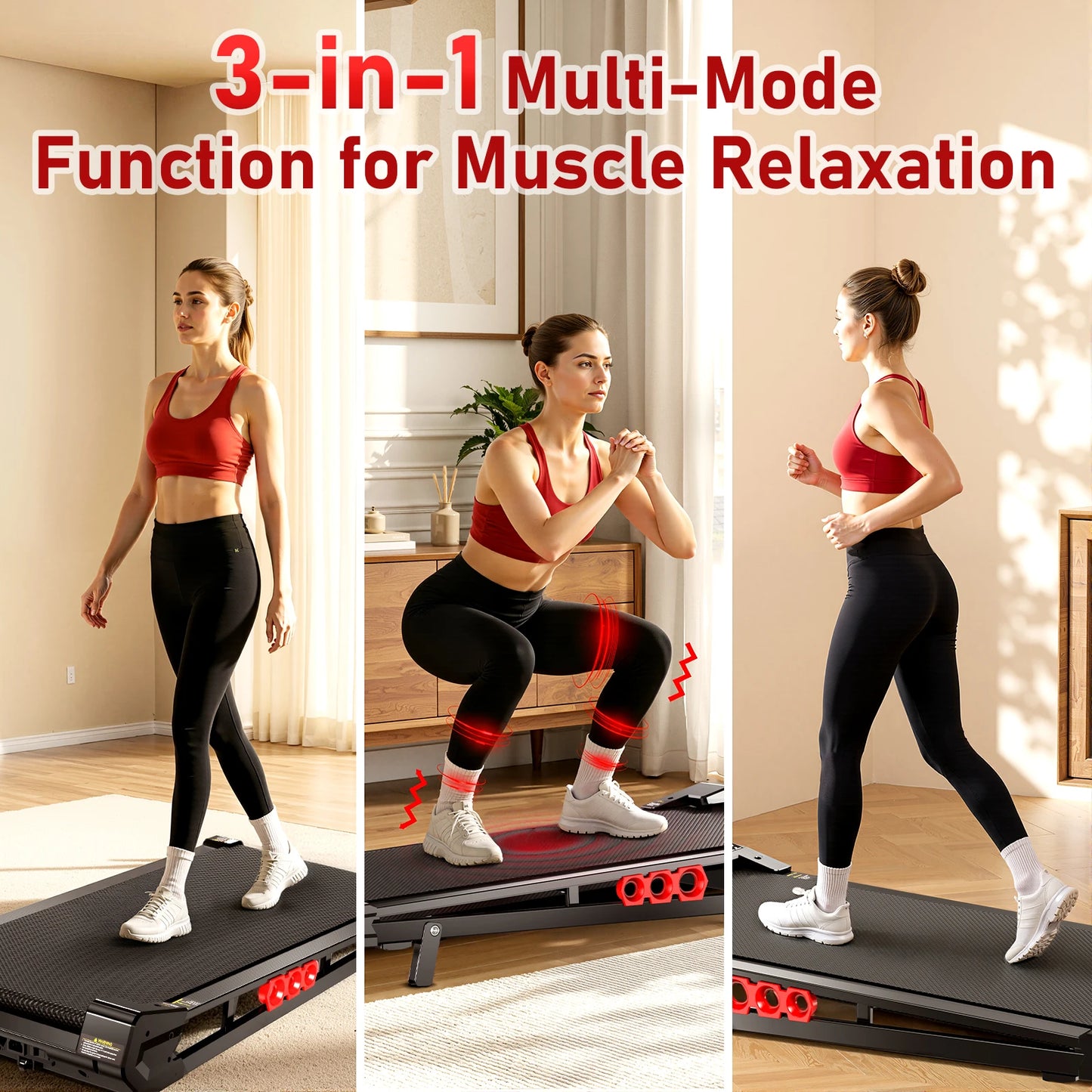 AKLUER Under Desk Vibration Walking Pad - 3 in 1 Vibration Plate Treadmill with Remote Control, Quiet Brushless with 5% Manual Incline, Portable for Home Office