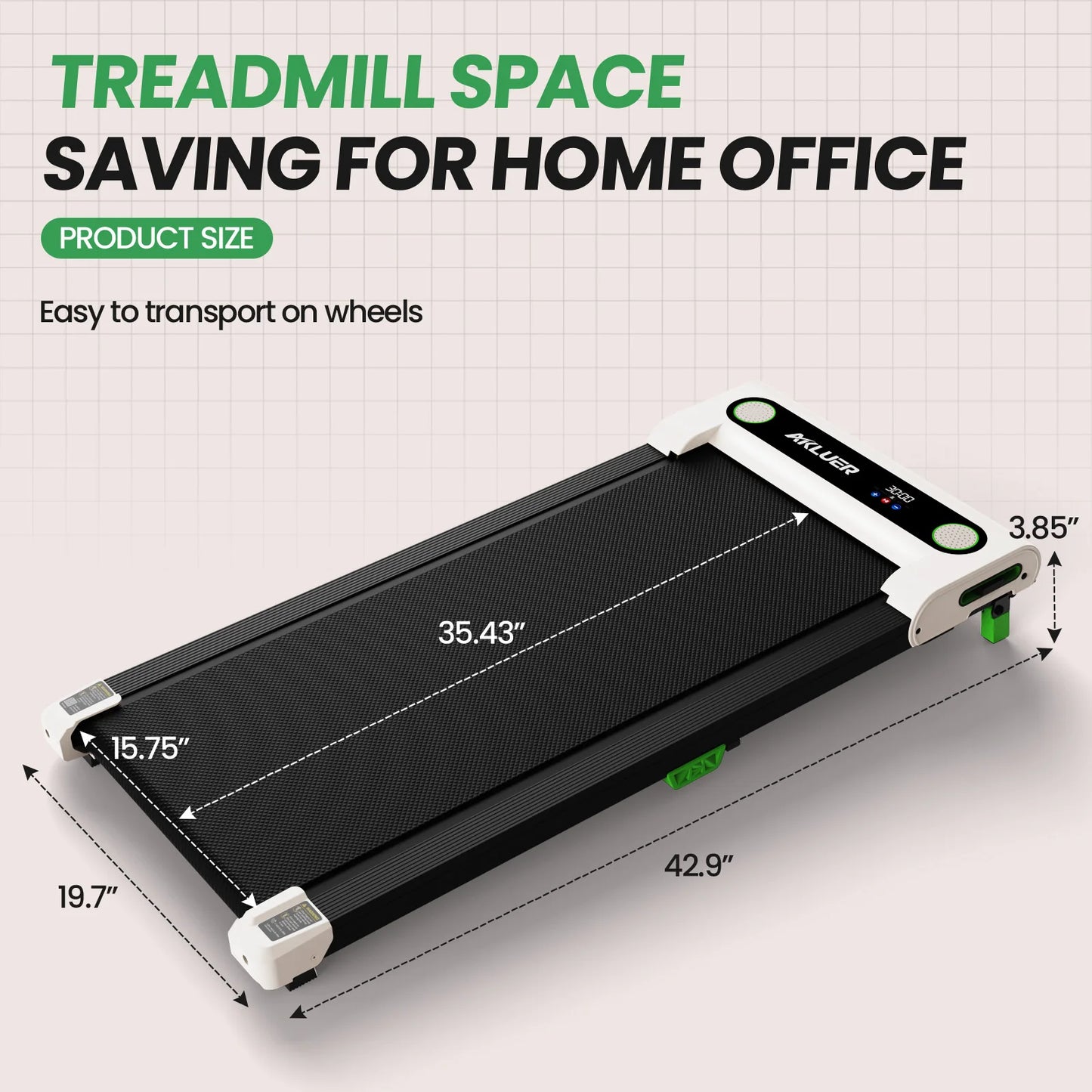 Akluer Walking Pad Treadmill with Incline, 2.5HP Quiet Brushless Motor Under Desk Treadmill, 330LBS Capacity Portable Walking Machine with LED Display Remote Control, 5% Incline Foldable Treadmill for Home Office Fitness