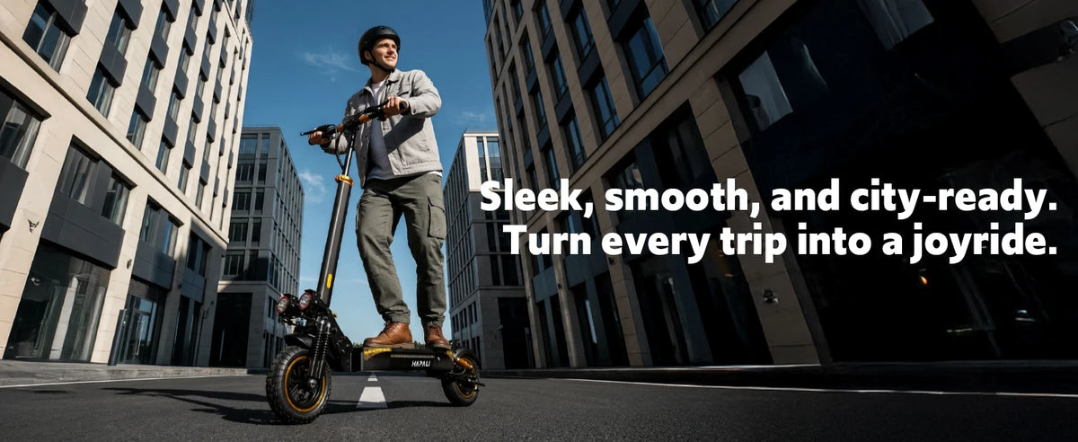 Off Road Electric Scooter, 1200W Motor, 25 Miles Range, 31 MPH, 11" All Terrain Tire, E-Scooter for Adults with Double Suspension & Side Light Disc Brakes